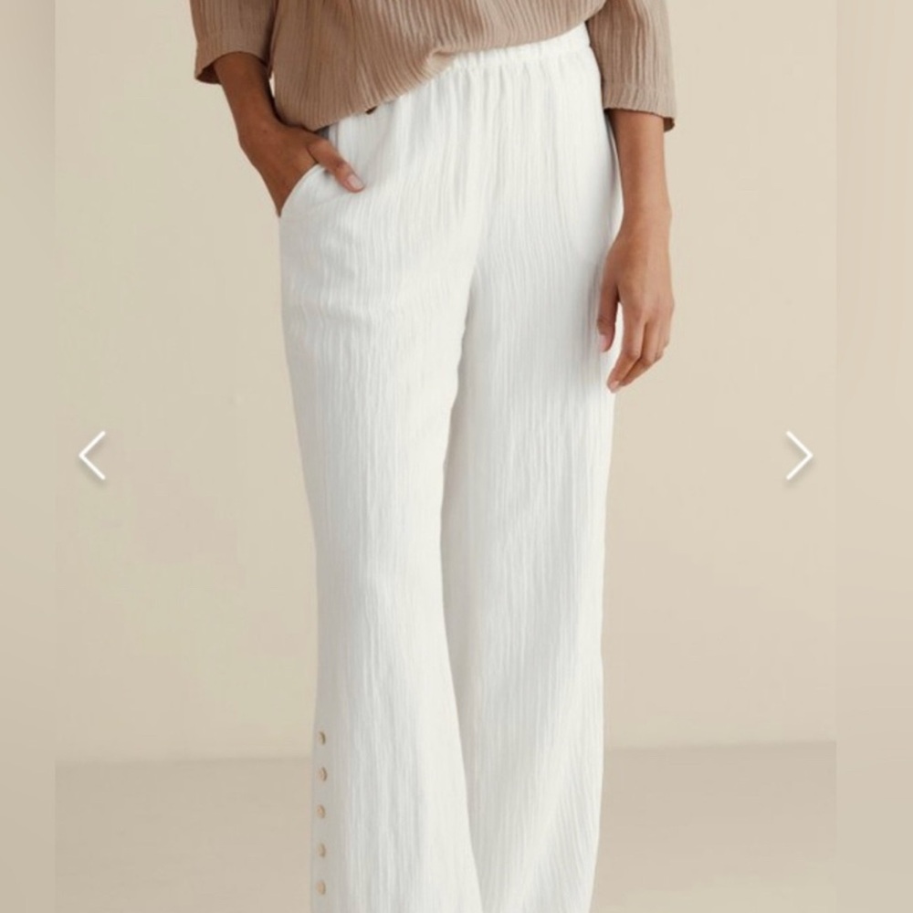 Soft Surroundings Bohip Side Button Up slit Pants L